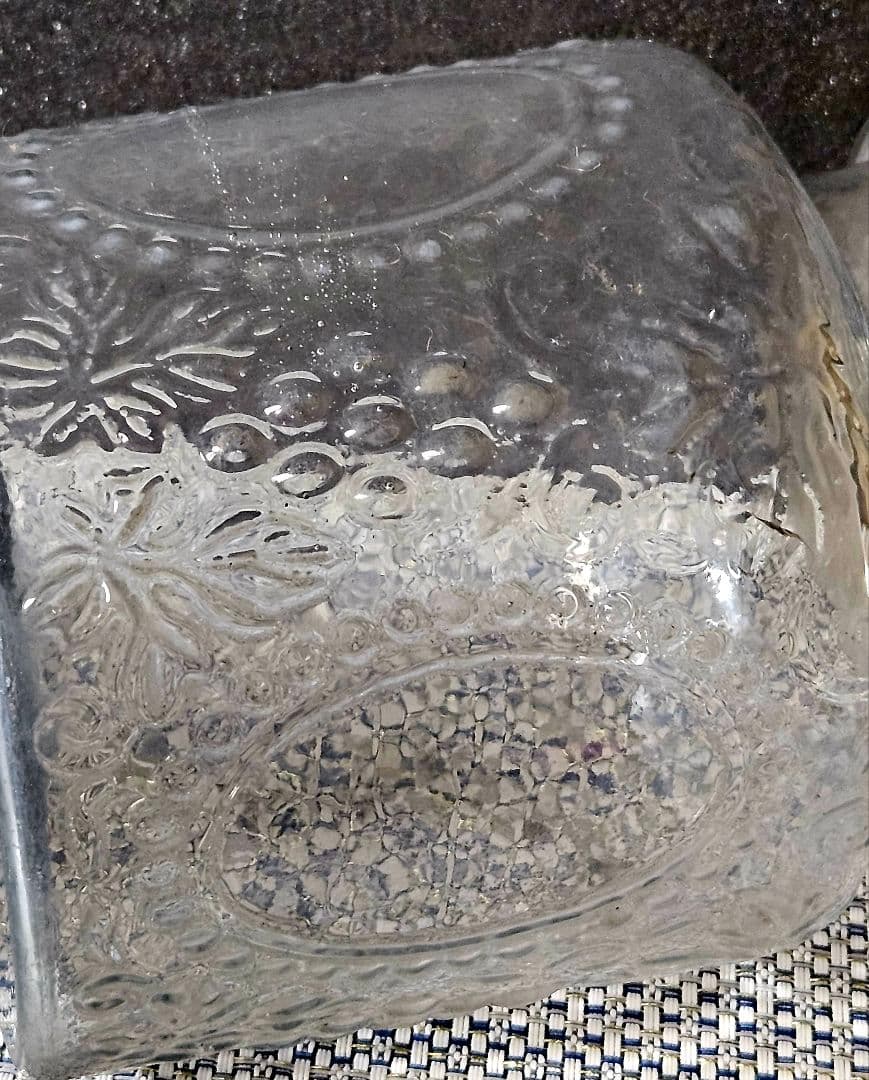 大正～昭和初期　大阪 島田硝子製 蓋付 ガラス瓶　飴屋瓶　砂糖瓶　キャンディ入れ