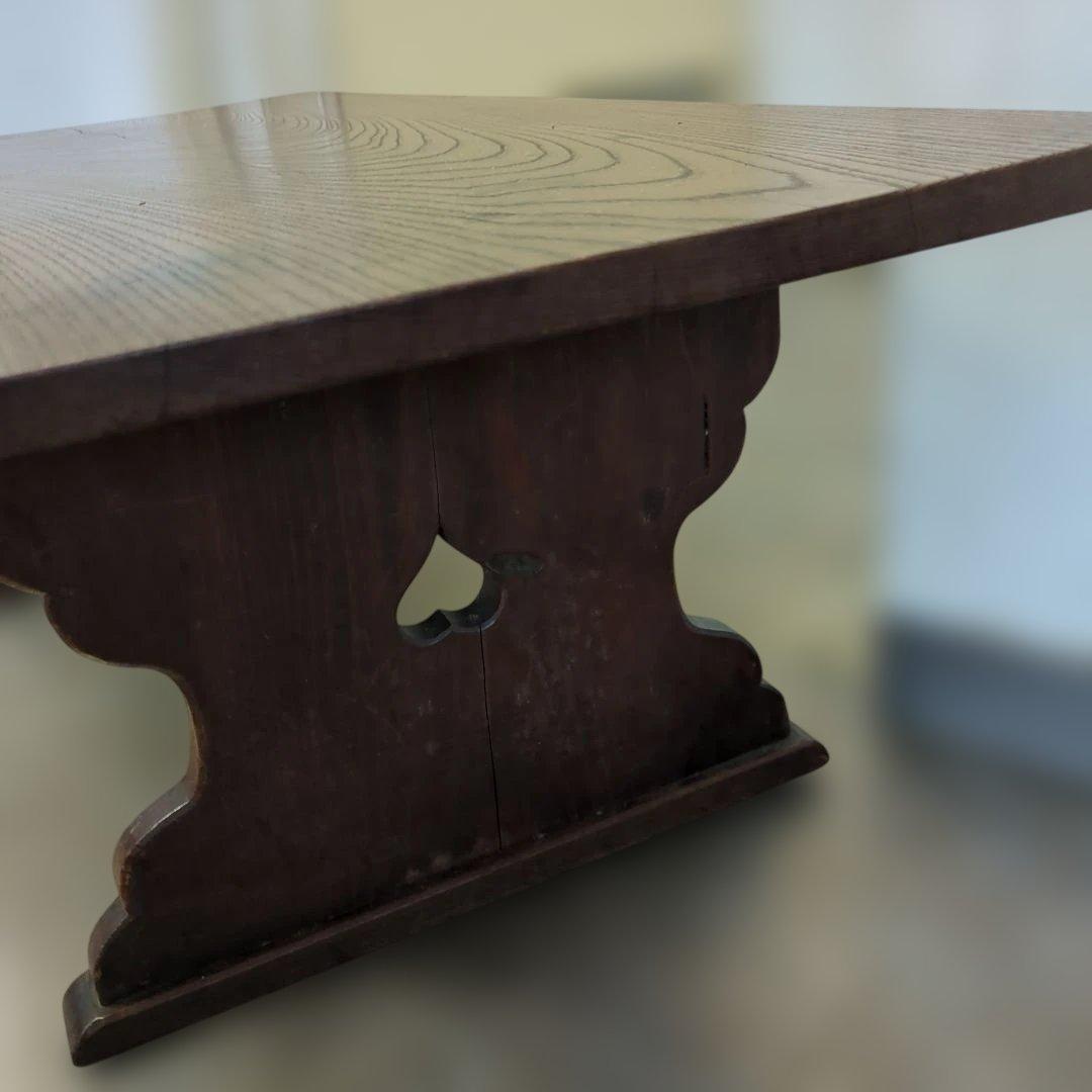 骨董 文机 机 テーブル 木製 引き出し 飾り台　金具 机 台 レトロ