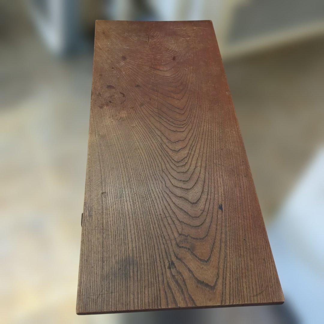 骨董 文机 机 テーブル 木製 引き出し 飾り台　金具 机 台 レトロ