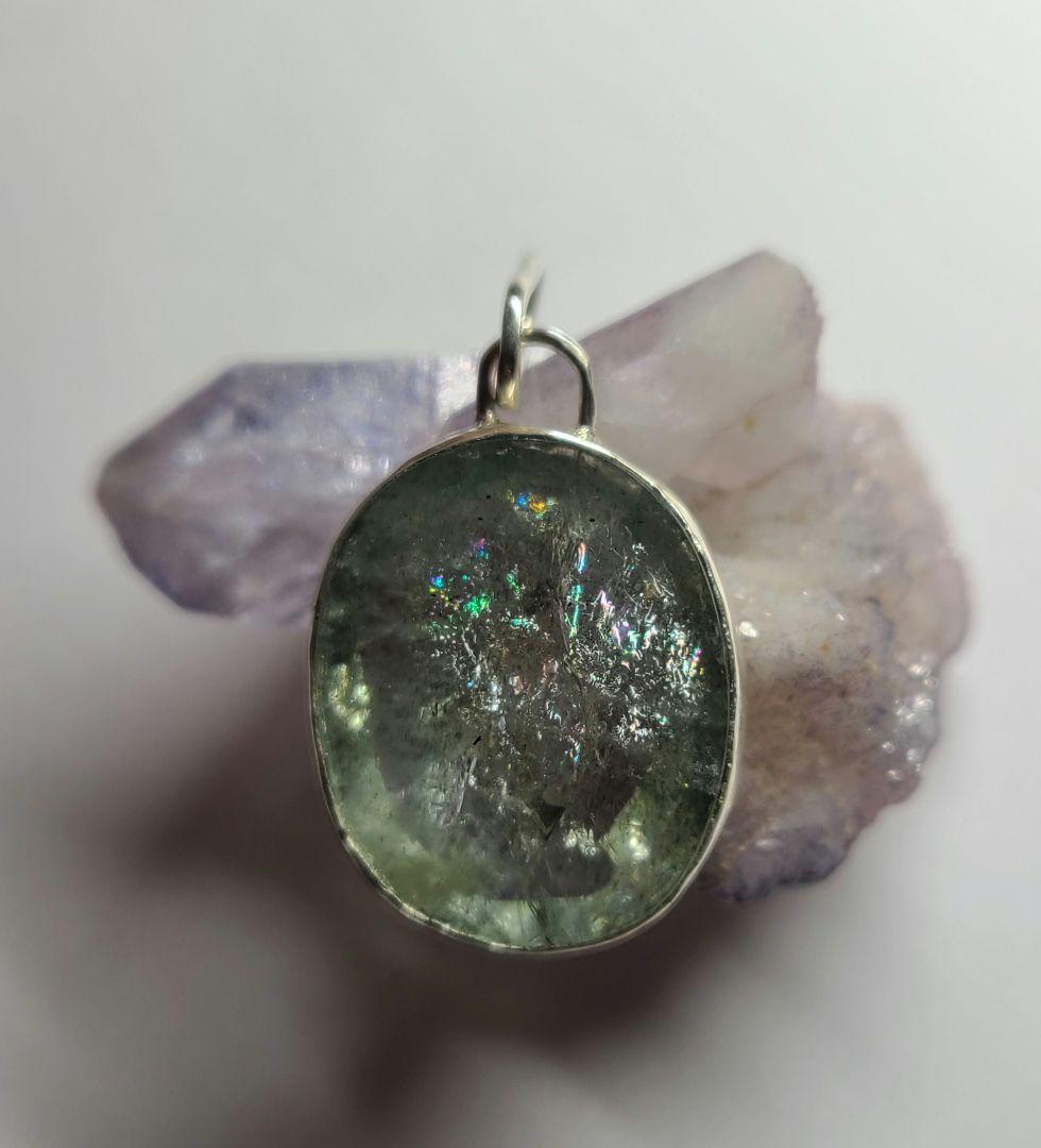 リツプラネタリウムのようなインクル★非加熱アクアマリン★ペンダントオーダー