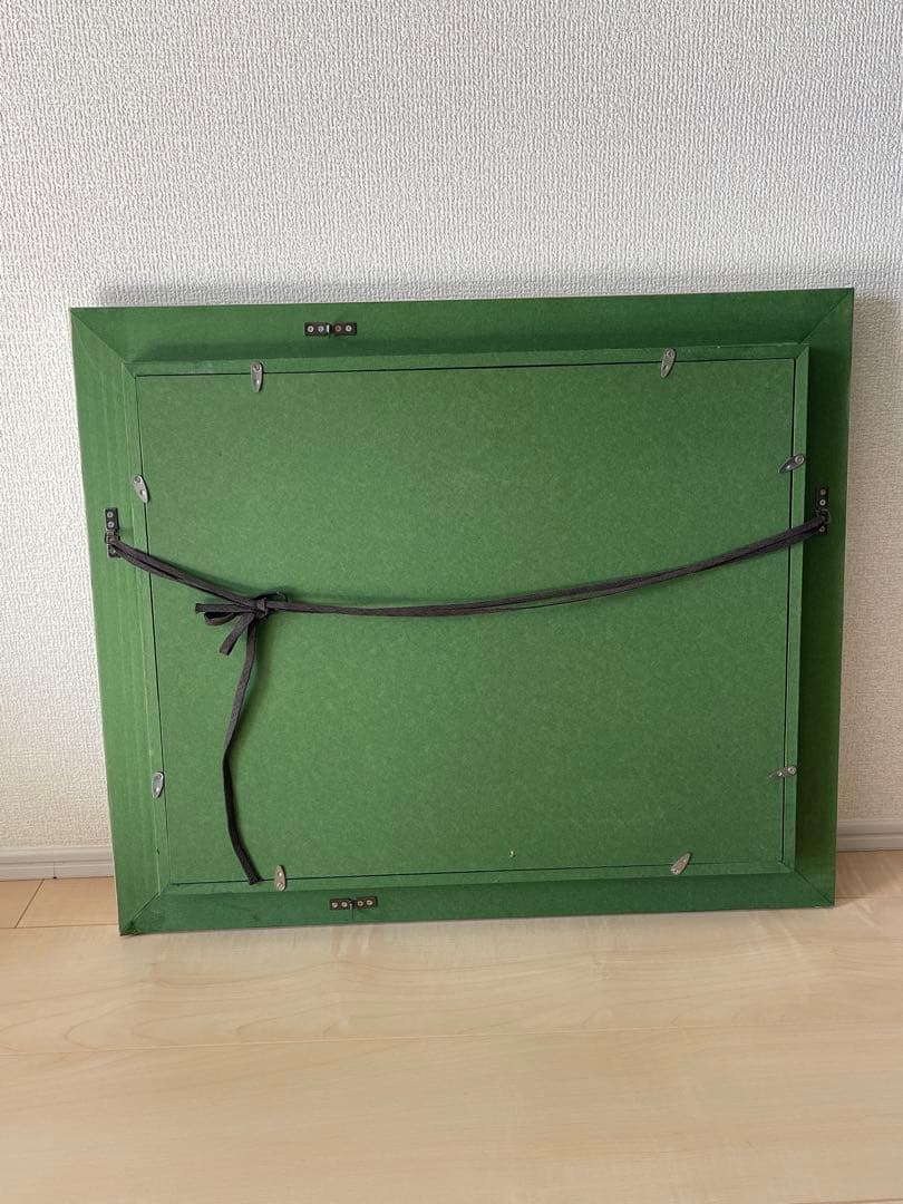 フランス　パリ　カフェ　街並みの風景　手書き油絵 額縁付き