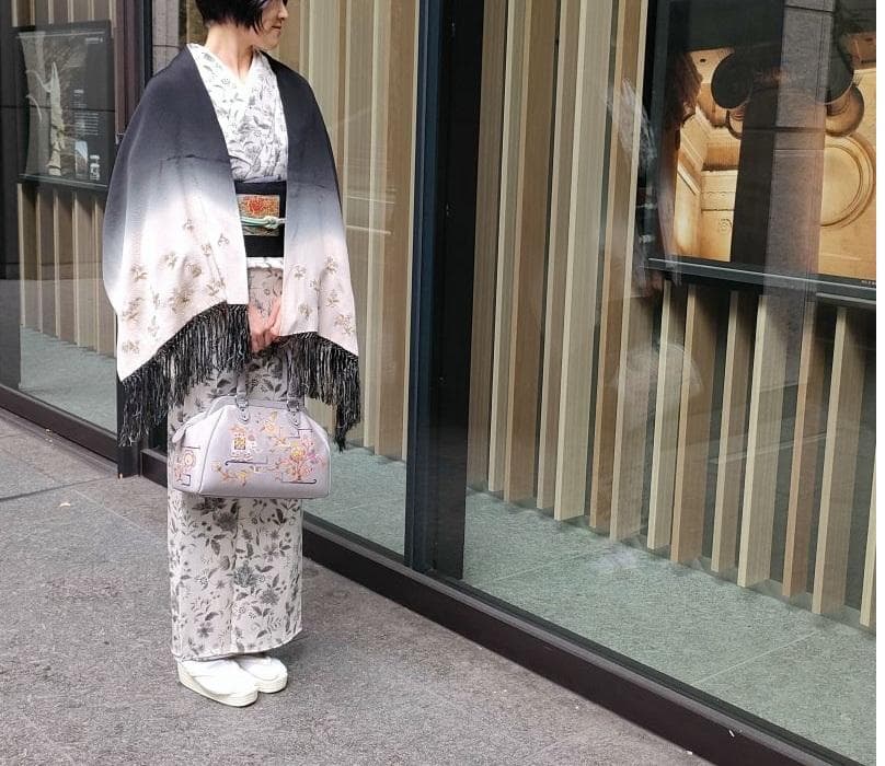 Club藤★和装バッグ 岡重 OKAJIMA 京友禅染ボストン型 （3377RC