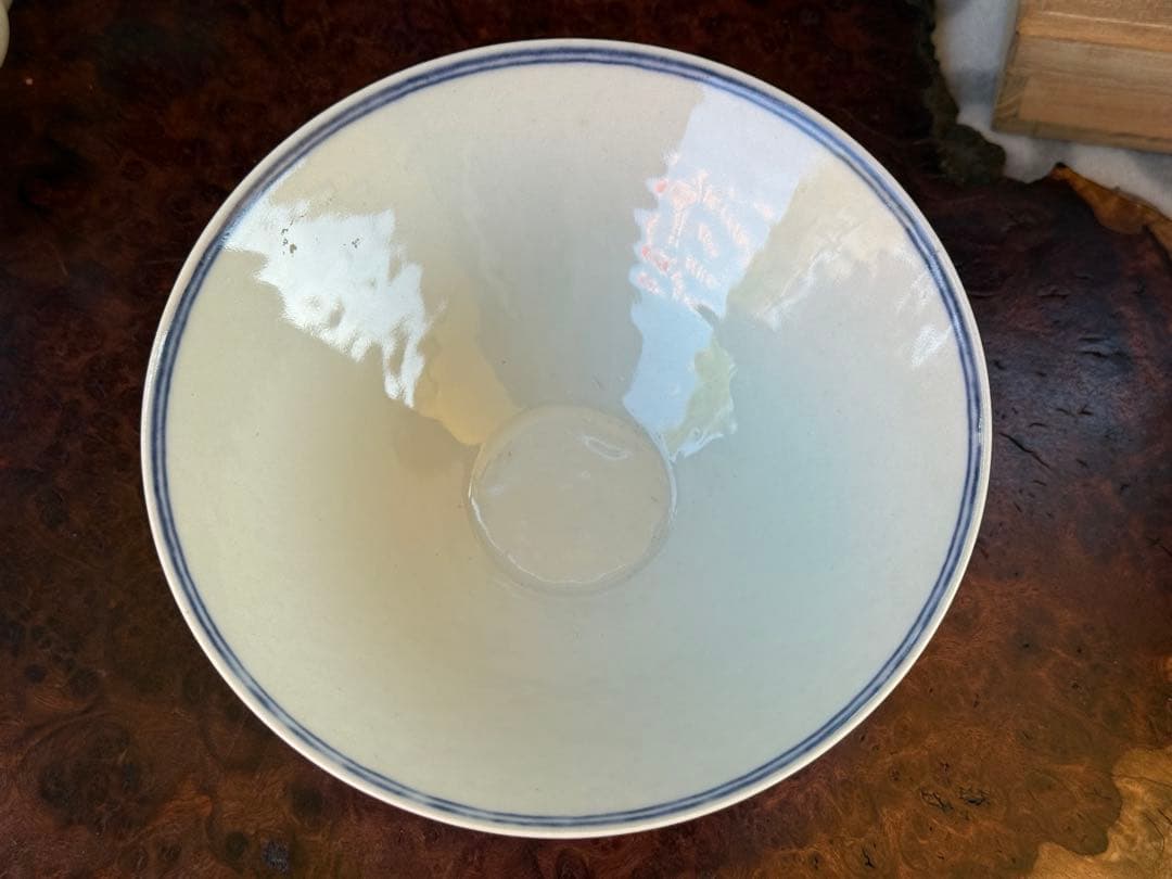 中国　染付　大明宣徳年製　花卉紋碗　送料込み251128