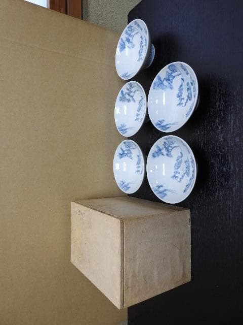 湖東焼　茶碗　5客　保存箱　MA326