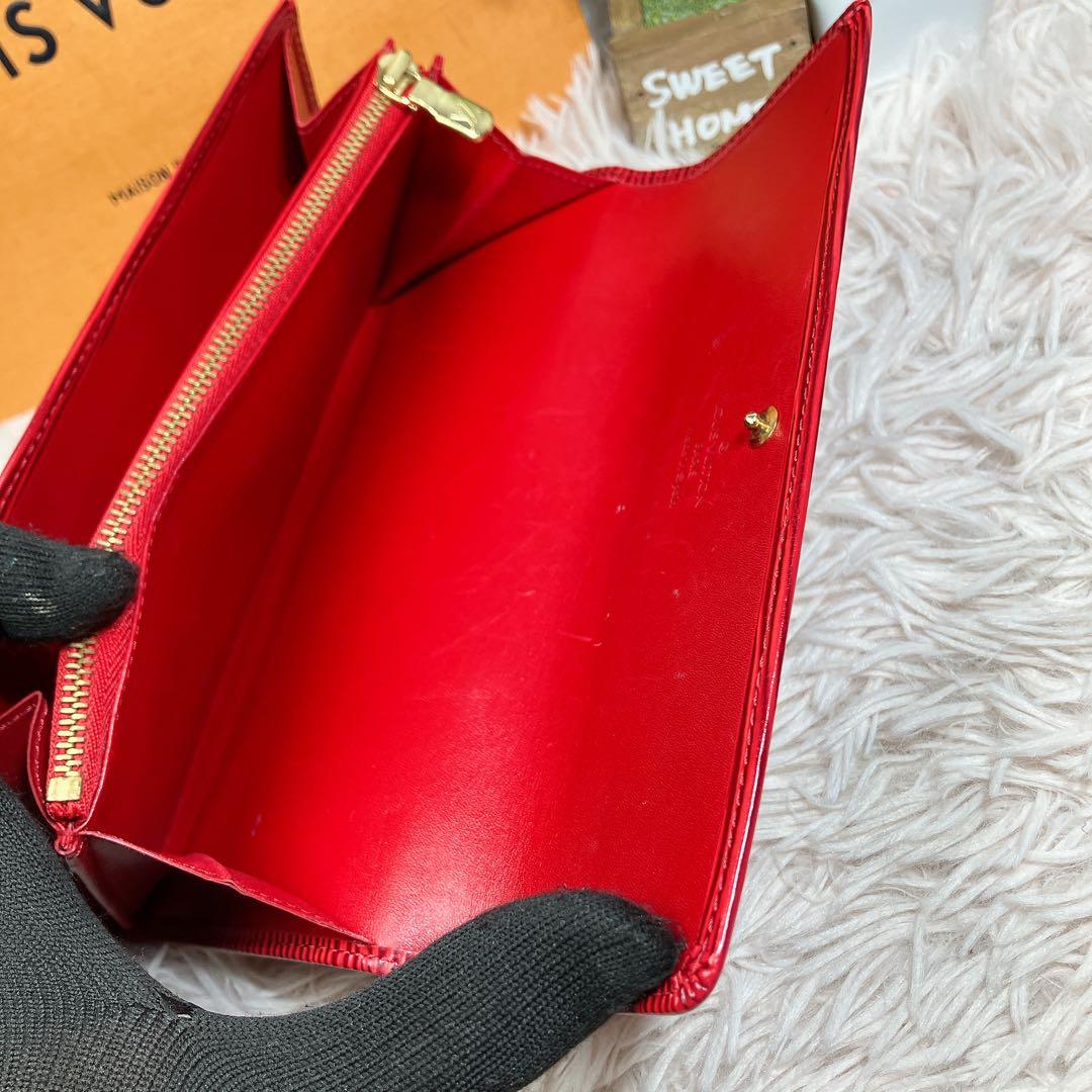 極美品 ルイヴィトン エピ ポシェット ポルトモネ クレディ 長財布 レッド