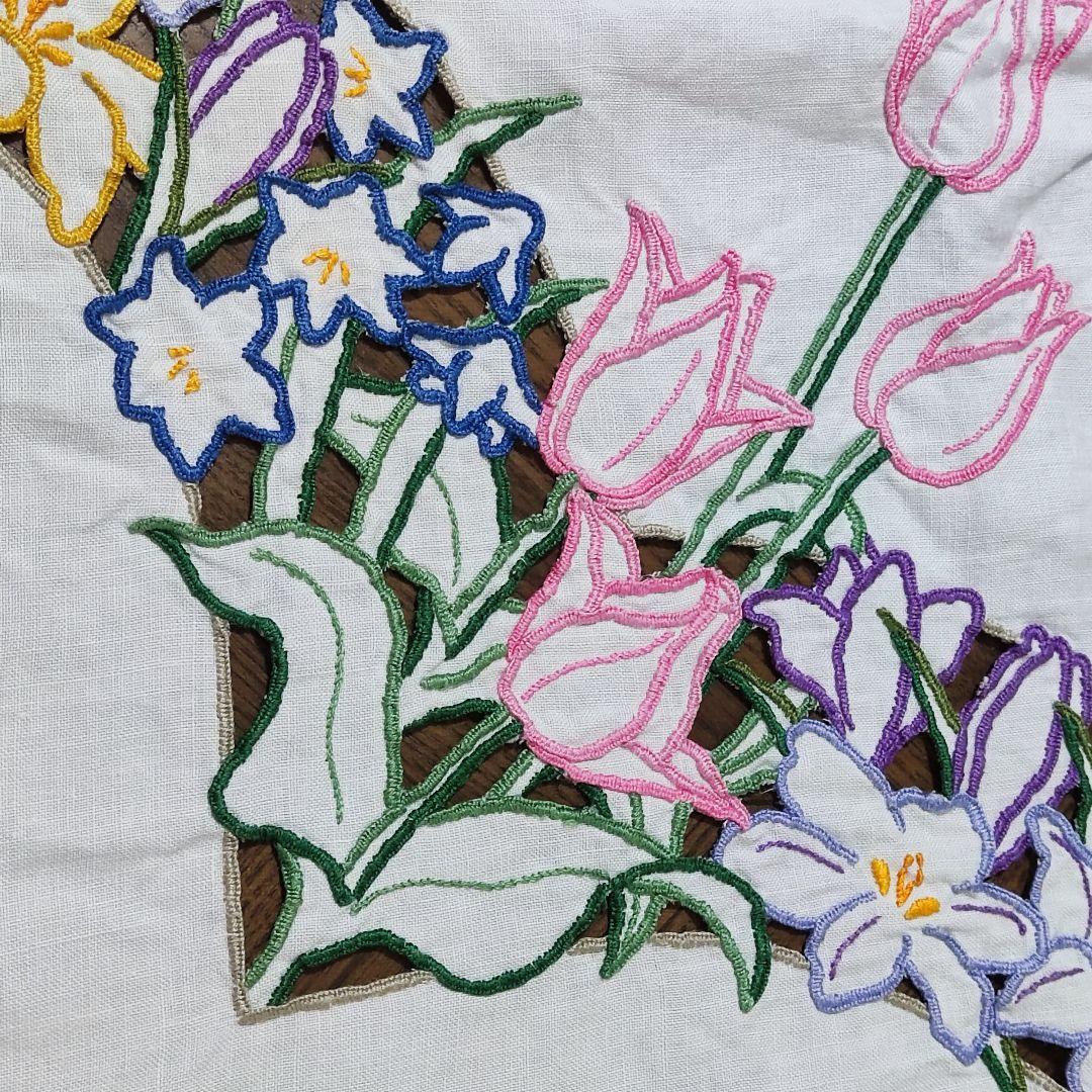 イギリス　テーブルクロス　クロス　目隠しクロス　刺繍