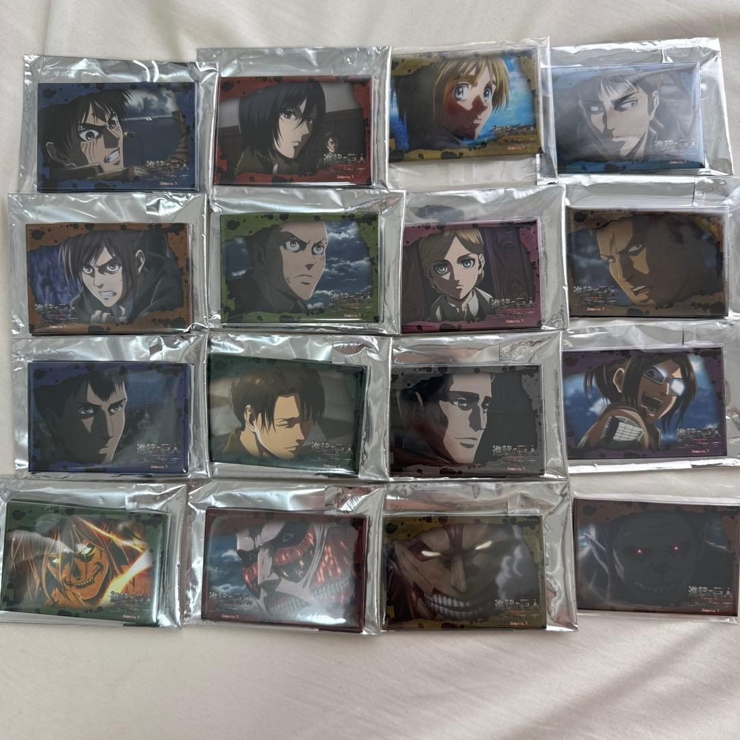 進撃の巨人 トレーディングスクエア缶バッジ ジョイポリス コンプ