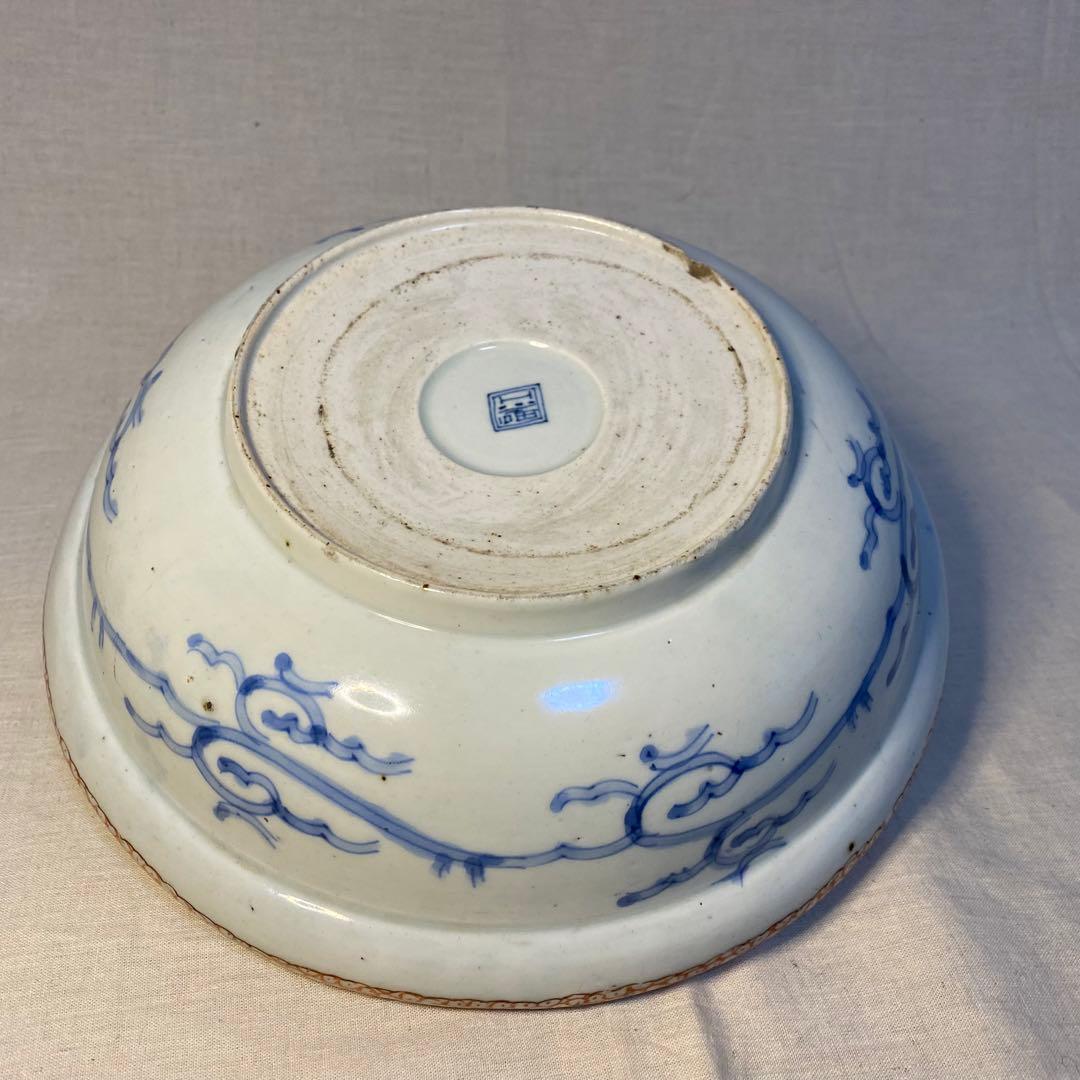 伊万里　古伊万里　大鉢　蝶の図　麻の葉紋　亀甲紋　金彩