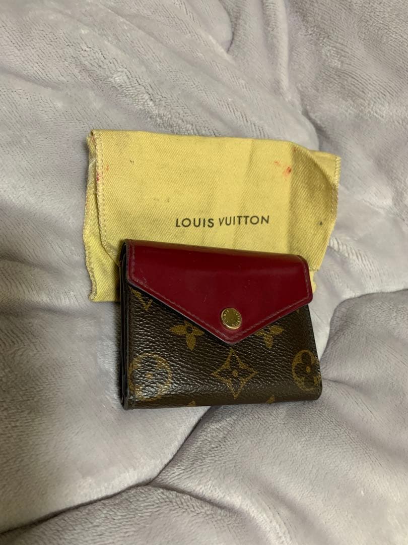 LOUIS VUITTON 三つ折り財布 ブラウン/レッド