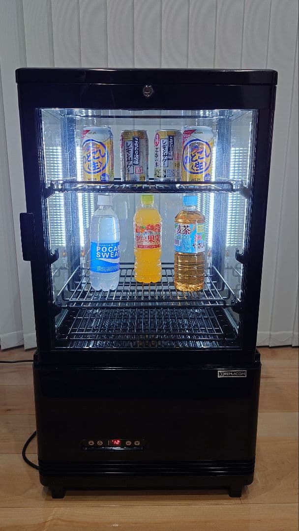 【美品】レマコム　4面ガラス冷蔵ショーケース