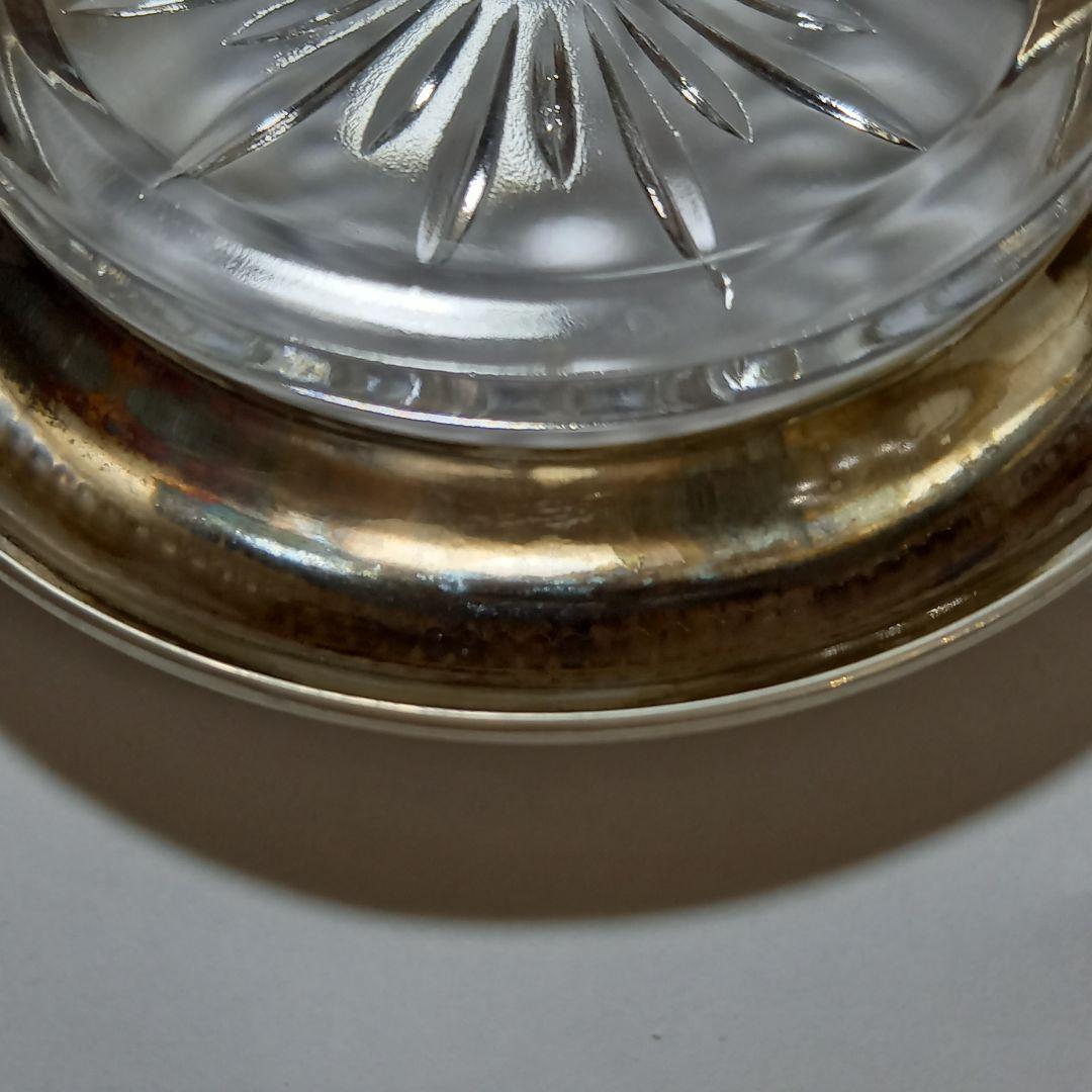 クリスタルガラス製工芸品 直径97.54mm　スターリングシルバー
