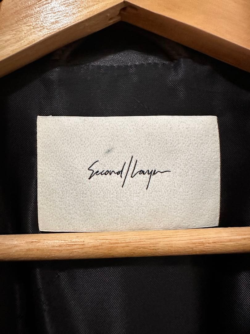 美品　SECOND LAYER MAD DOG レザー ブラック　46