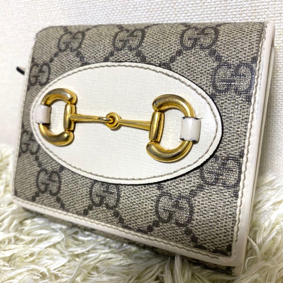美品✨ GUCCI グッチ ホースビット 折り財布 GGスプリーム 二つ折り