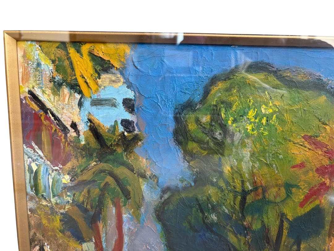 田辺　三重松　パステル画　箱館郊外　絵画　ハワイの街