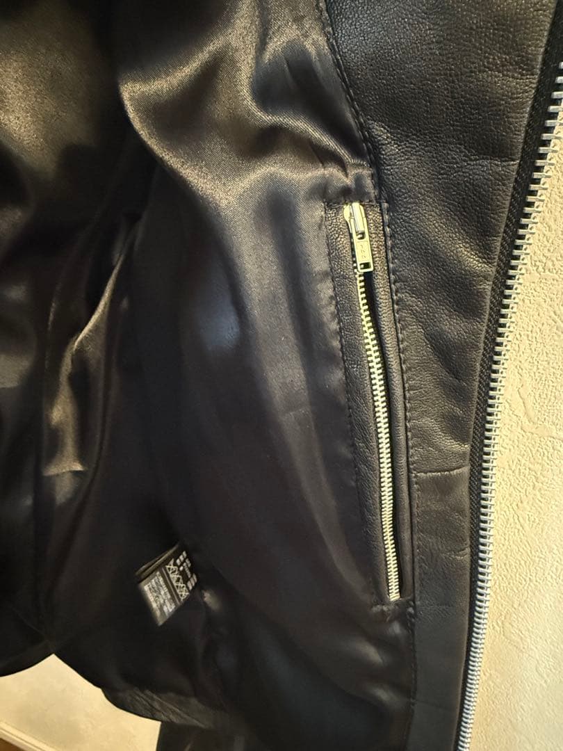EKAM 黒 レザージャケット ダブルジッパー