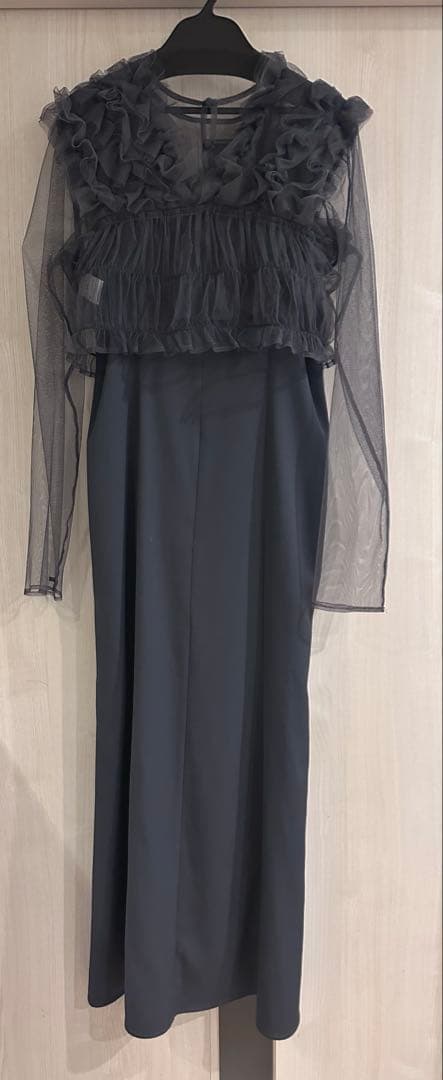 【美品】3wayフリルドレス blue オケージョン 結婚式 お呼ばれドレス