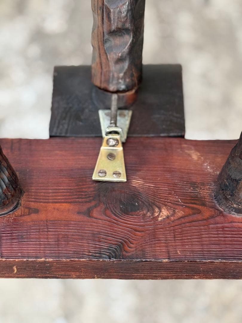 家具 Spanish Brutalist Chair in Wood, 1960s