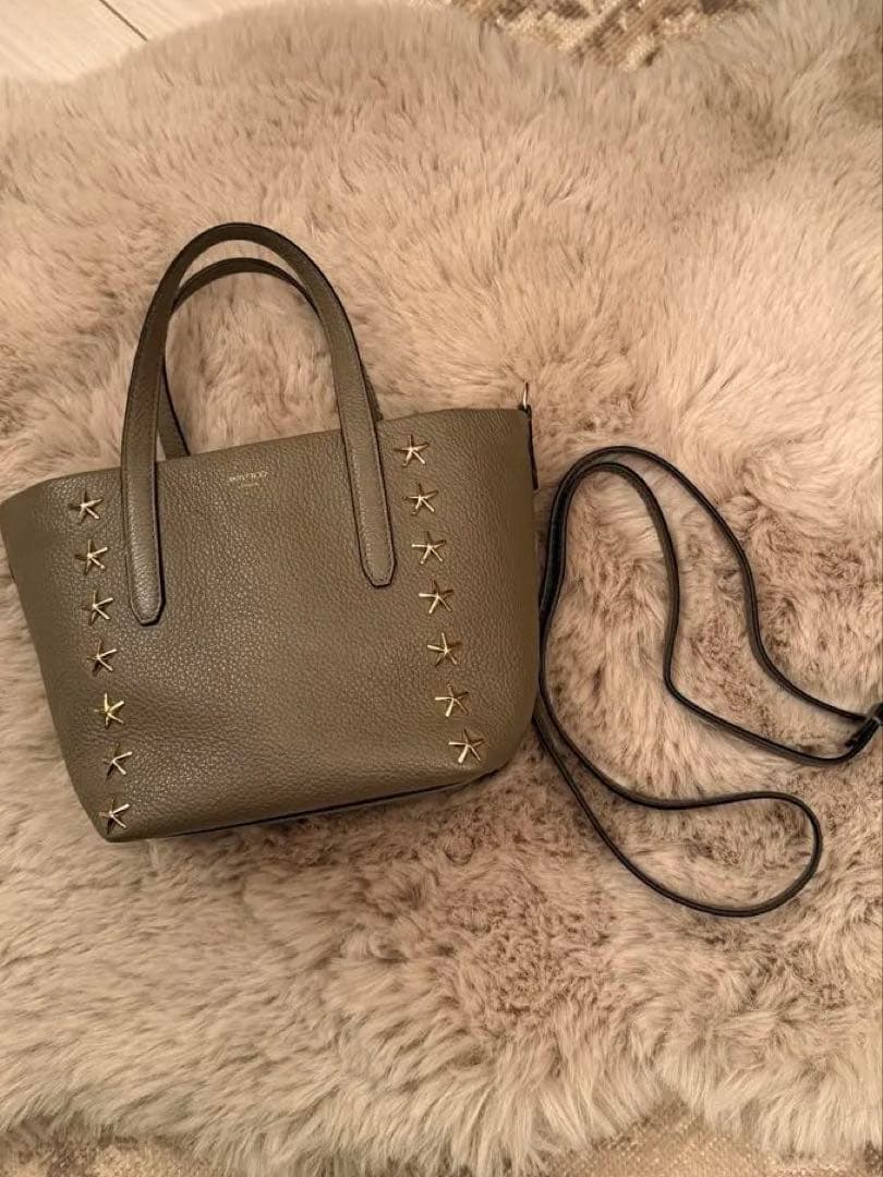 美品 Jimmy Choo Mini Sara スタッズ トート 保存袋付
