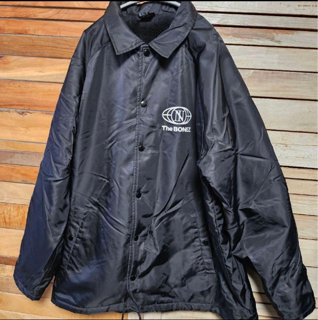 激レア　The BONEZ 裏ボア コーチジャケット 防寒 ブラック 黒 XL