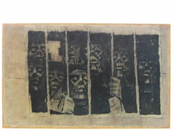 香月泰男、北へ西へ、希少画集画、新品額装付