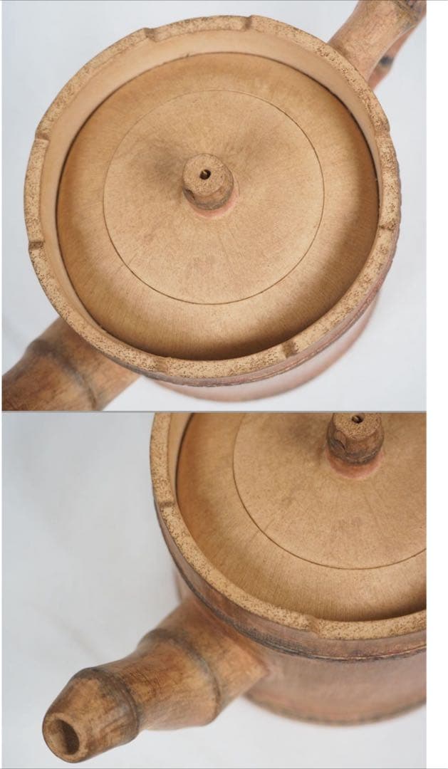 送料無料　作家物　白泥竹形急須・杯セット 未使用　煎茶道具