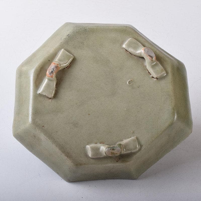 中国　七官青磁　刻花文　手鉢　時代箱　V　R8478