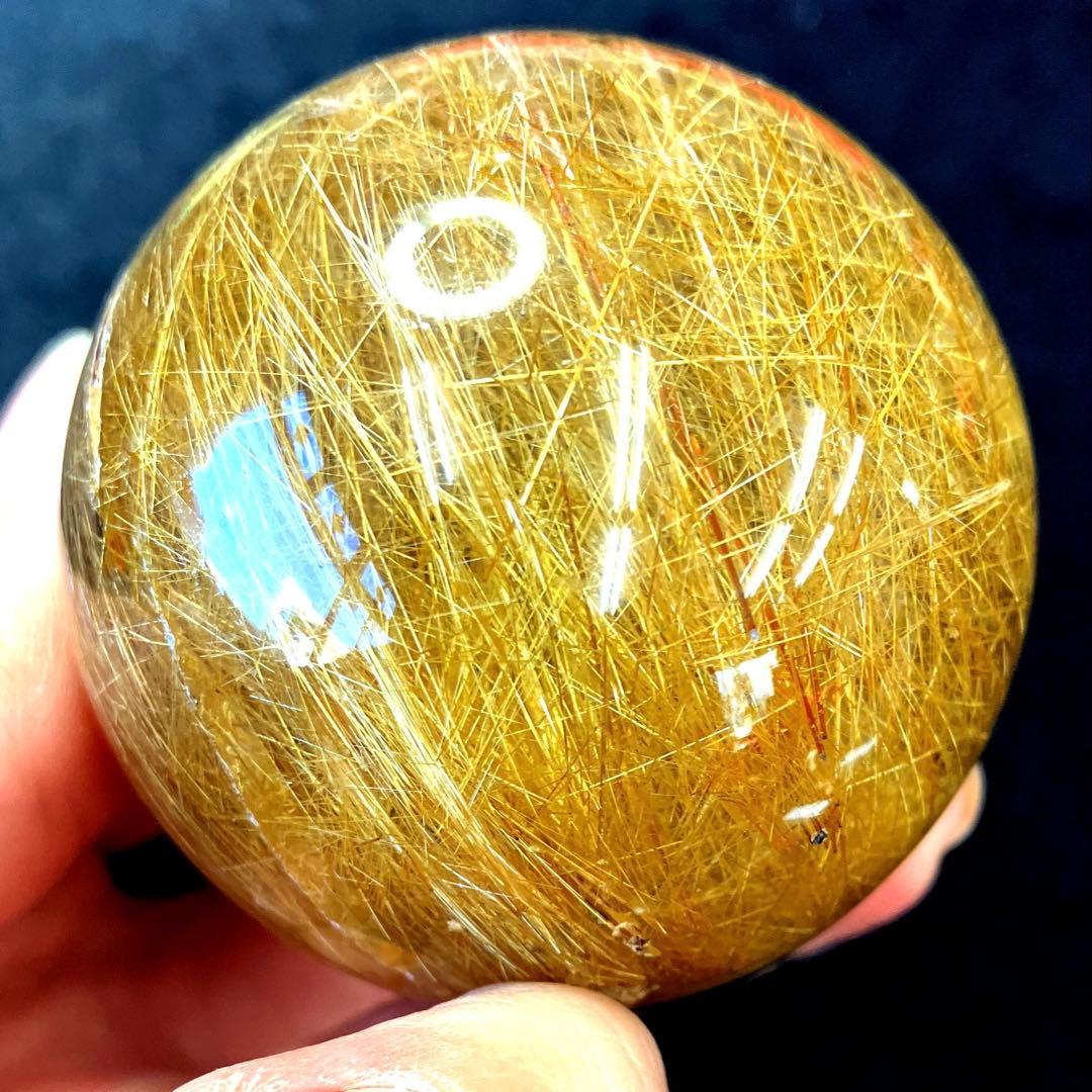 超絶綺麗✨50mm ゴールドルチルクォーツ　丸玉　スフィア　金針水晶