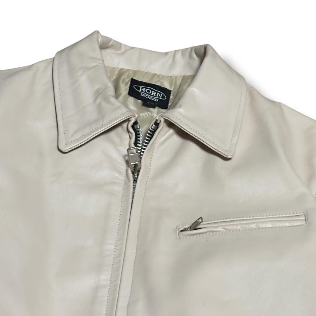 【美品】ホーンワークス シングルライダース レザージャケット 大きいサイズ