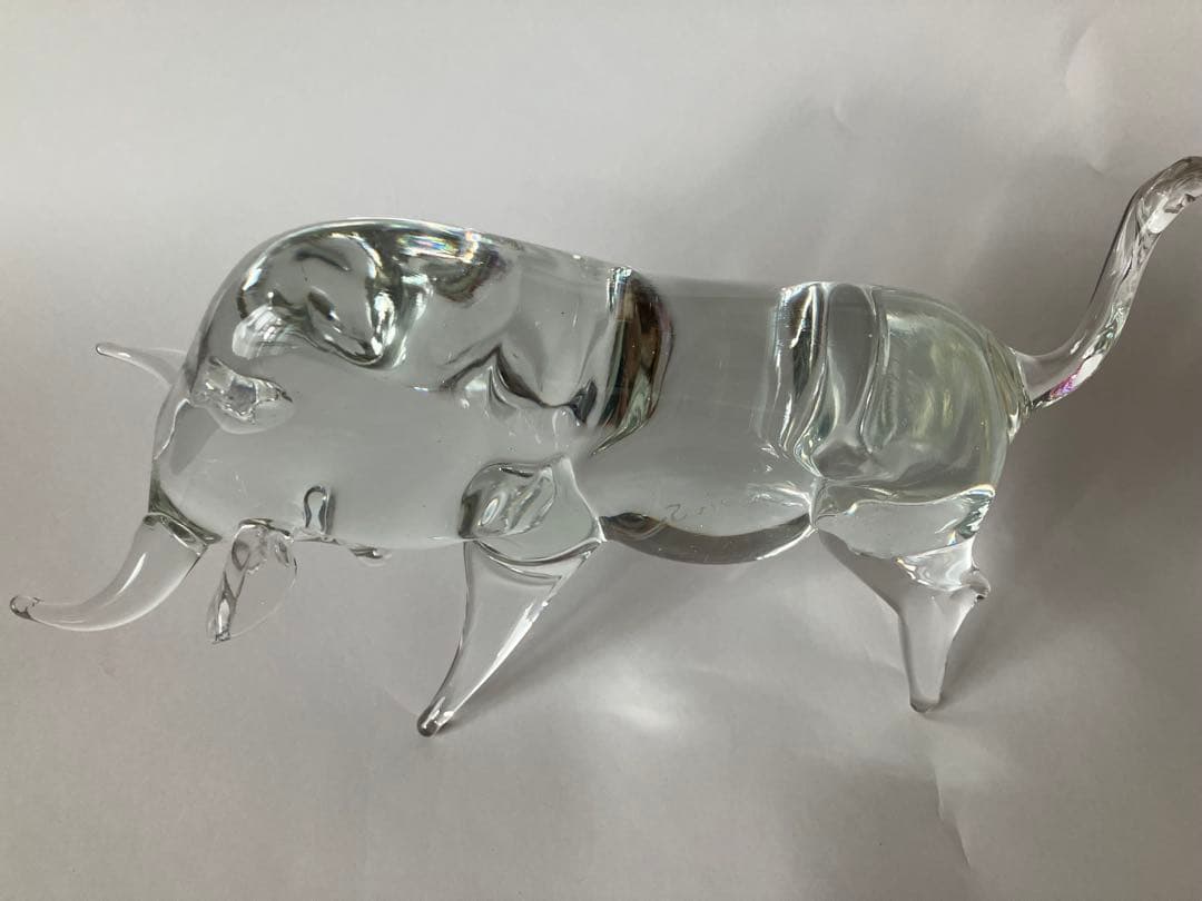 クリスタルガラス工芸 牛 置物