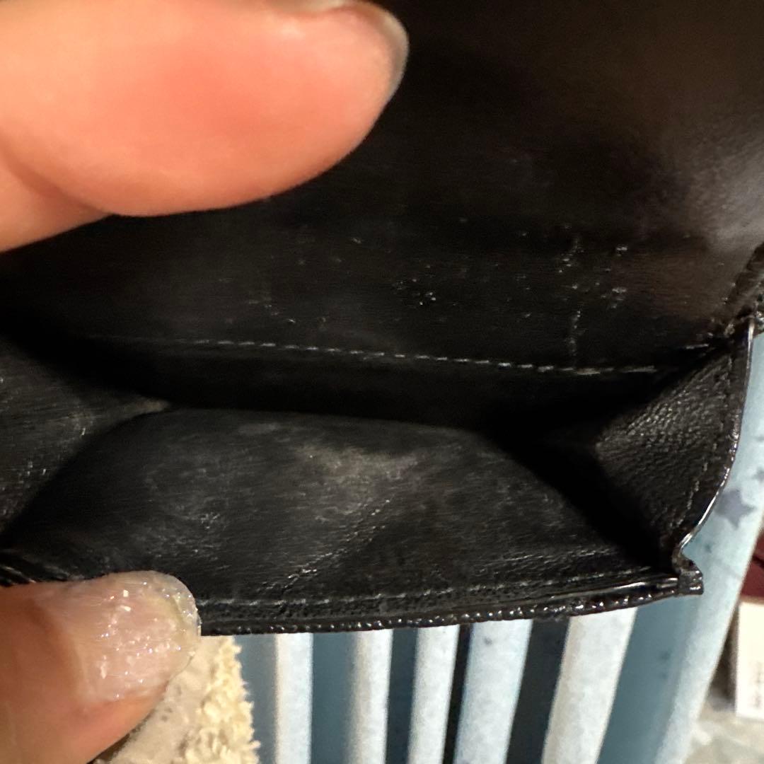 YSL ブラック 三つ折り財布 キルティング