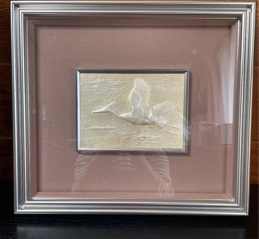 帖佐美行 「晴空飛翔」 彫金絵