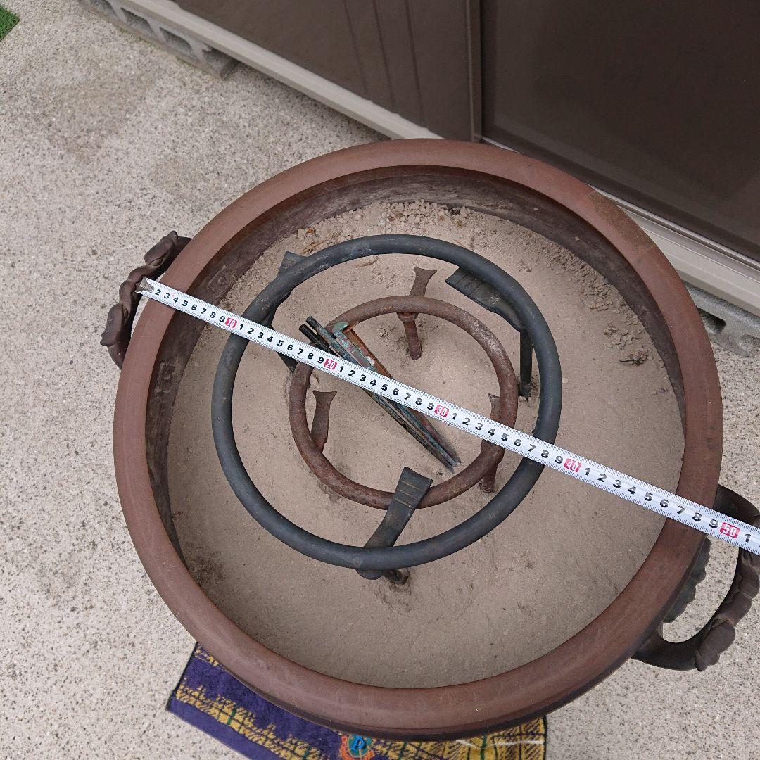 火鉢、唐銅古美術、五徳付