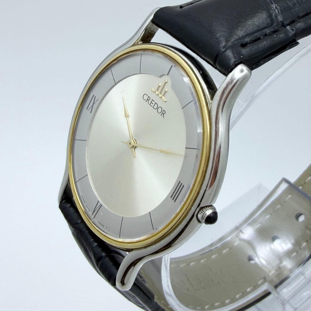 【稼働 新品電池】セイコー クレドール 18KT クォーツ 5A74-0020