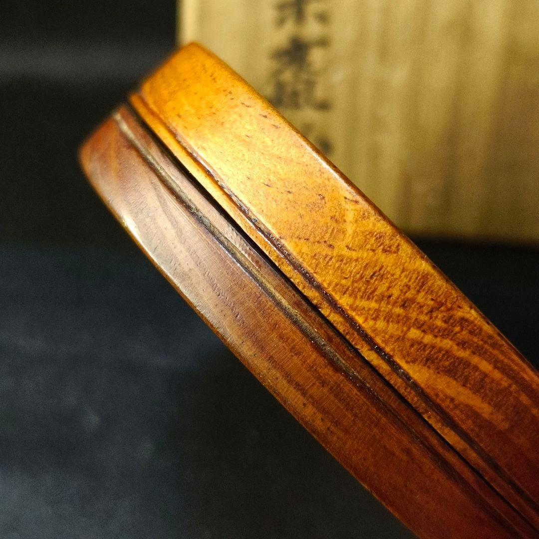 茶道具 内金香合 木製漆器 小堀家元職方挽物師【石井栗斎】作 骨董 旧家蔵出美品