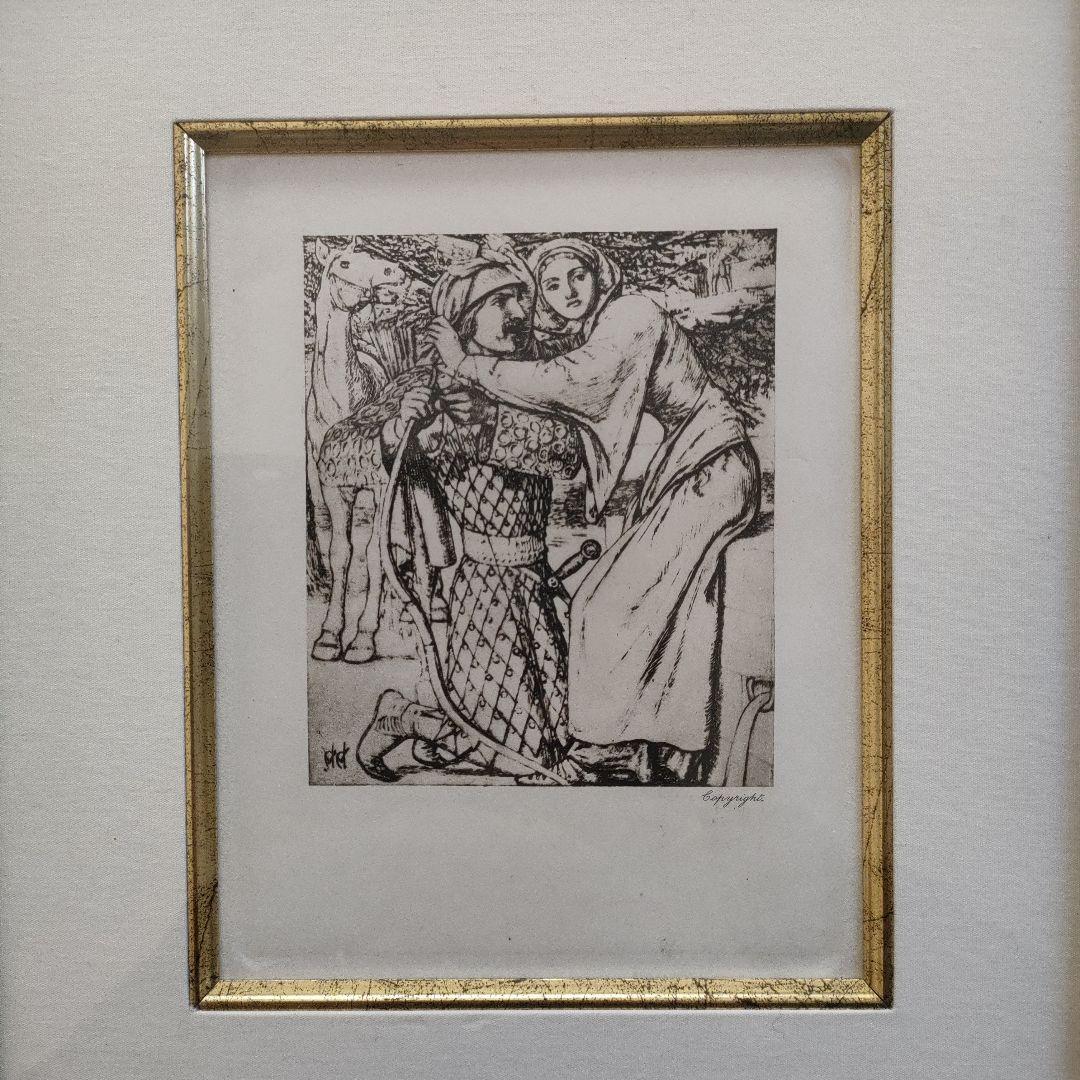 ウィリアム ヘンリー ハント　銅版画『オリアナのバラード(テニスン詩集)』