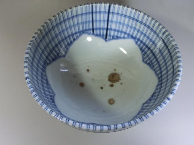 杯洗■染付十草紋盃洗 酒器 杯洗い 鉢 唐草 古美術 時代物 骨董品■