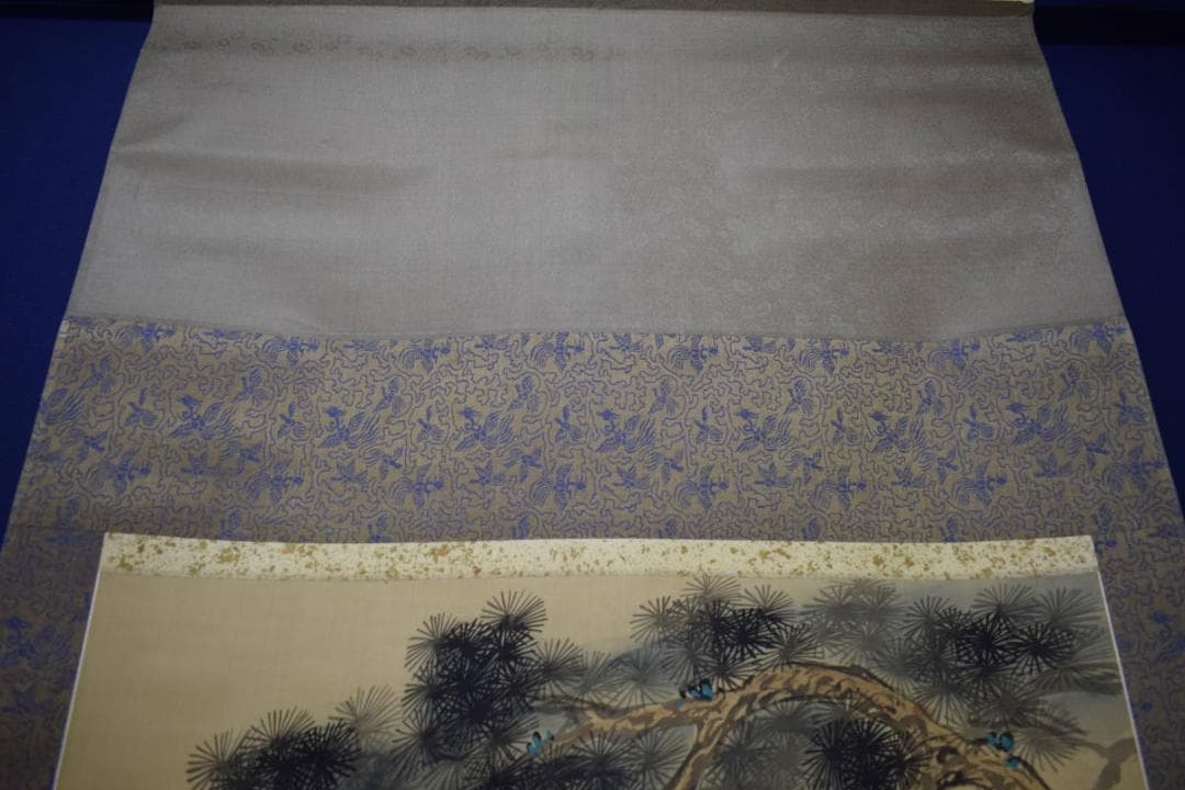 不詳/作者不詳/松に双鶴図/中国画/大幅/布袋屋掛軸HJ-973