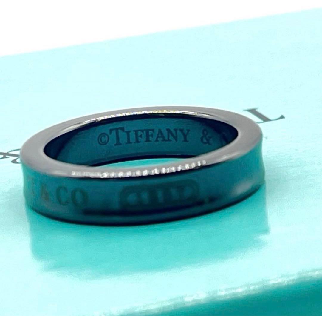 s*a様 美品✨ TIFFANY ブラックチタン ナローリング 指輪 16号 大