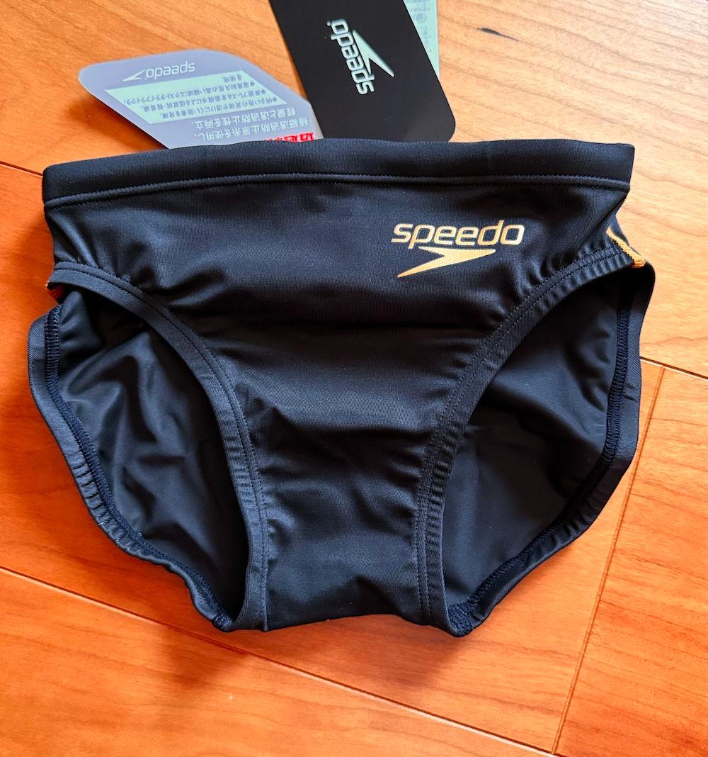 【新品】SPEEDO ショートブーン　ブラック×ゴールド SSサイズ 競泳水着