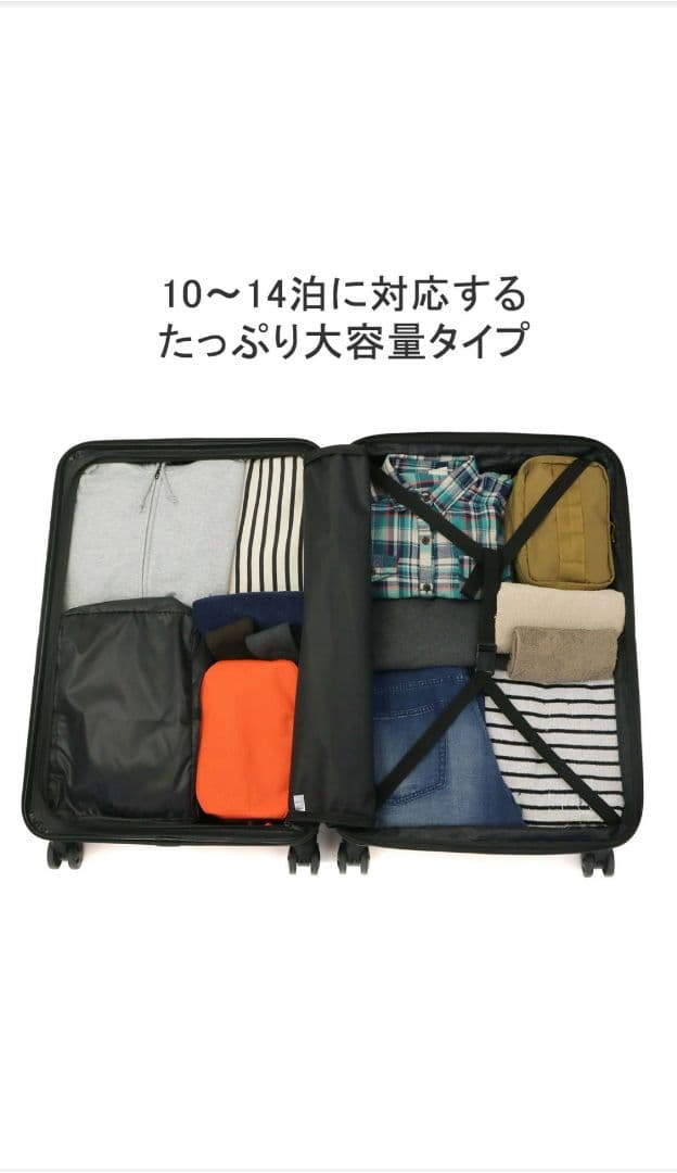 エース キャリー スーツ ケース 10〜14泊 90〜111L拡張 ライトグレー