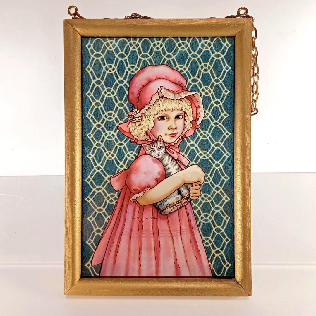 新品ジャン・ハガラ ステンドグラス 少女とお人形 ローレル グラスマスターズ社