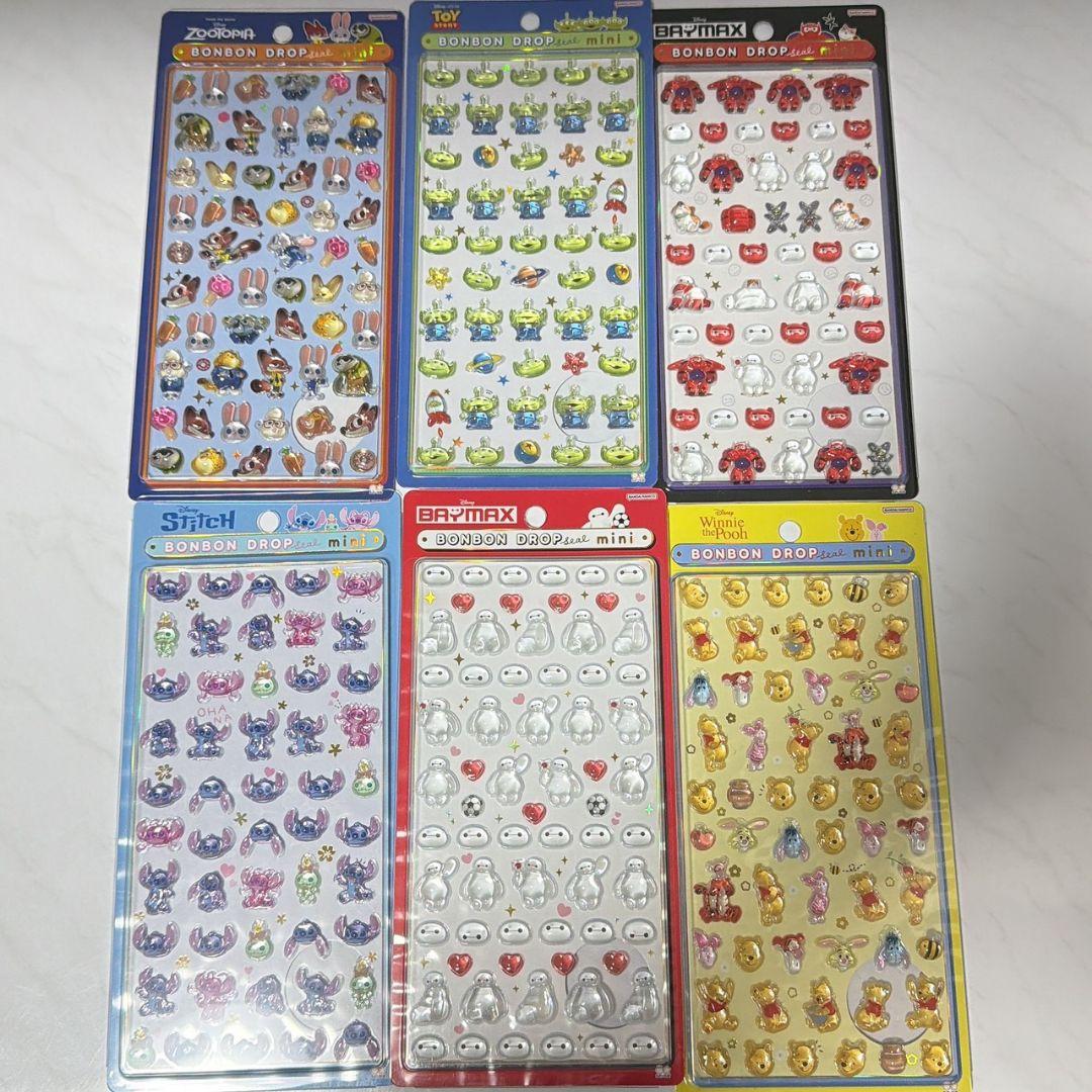 ボンボンドロップシール　ディズニー　6枚　セット