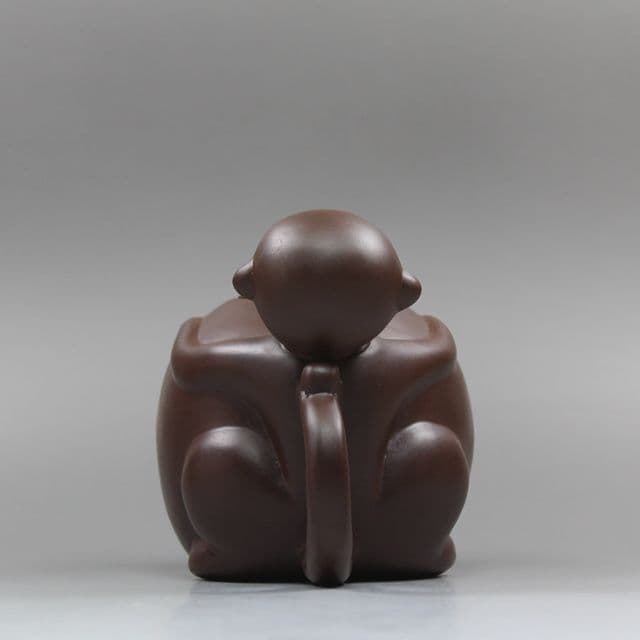 :中国宜興紫砂壷 霊猴献寿桃壺 急須 工芸品 美術品 置物