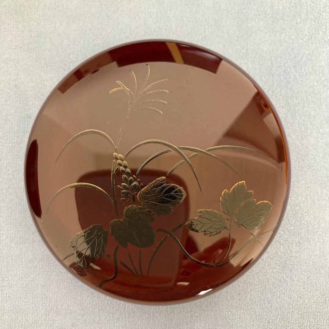 棗　内蒔絵　花　秋峰　漆塗り