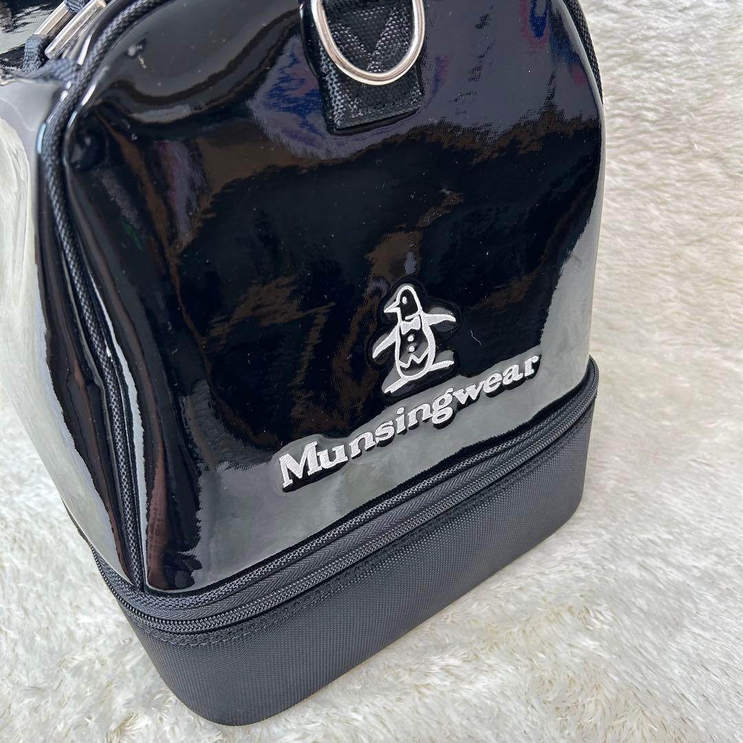 【美品】マンシングウェア　ゴルフ　エナメル　ボストンバッグ　2way