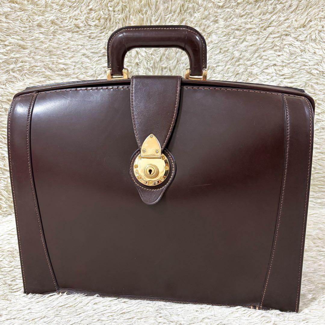【極美品】土屋鞄 ダレスバッグ ブライドルレザー ダークブラウン A4収納可能