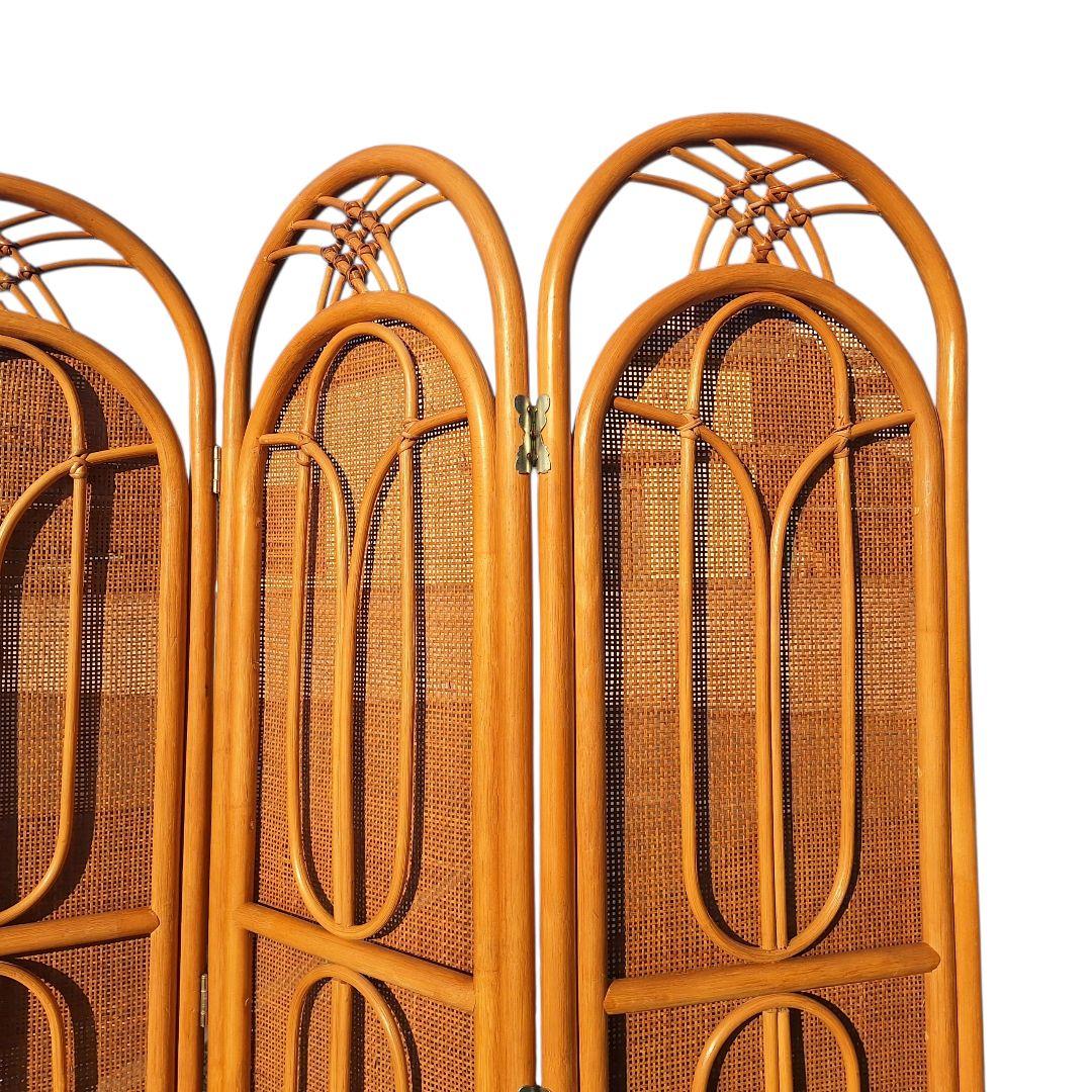 KOIZUMI ラタン衝立 4連 高さ150cm 廃盤 希少 小泉産業製