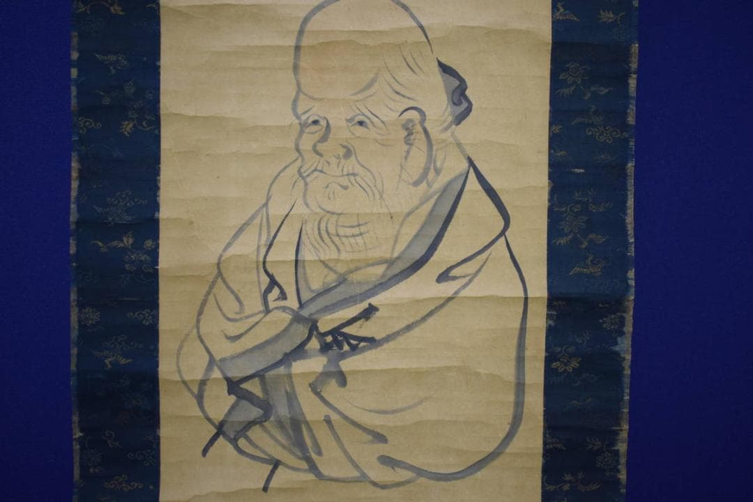 模写/松村呉春/寿老人図/布袋屋掛軸HH-827