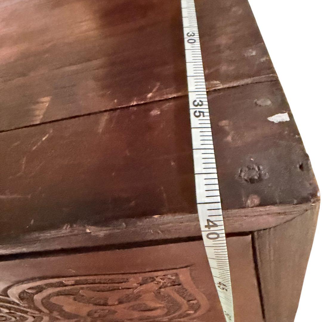 民芸 木彫 木製 3段チェスト タンス 無垢 レトロ 家具 ディスプレイ y2k