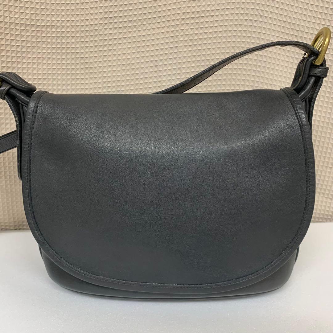 オールドコーチ ショルダーバッグ 4150 本革 ネイビー 金具 チャーム